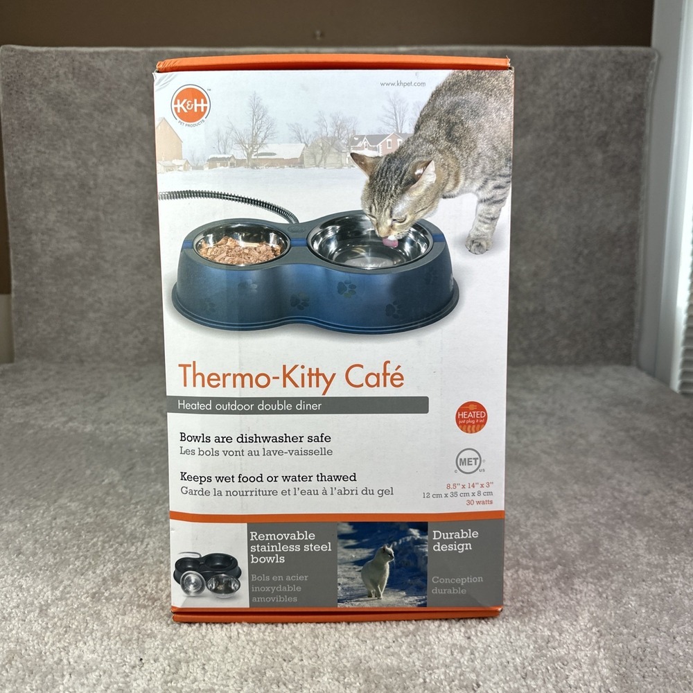 K&H Pet Products‎ Thermo-Kitty Café Outdoor Heated Cat Food and Water Bowls